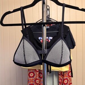 Triangl Swimwear Black Mesh Bikini Top